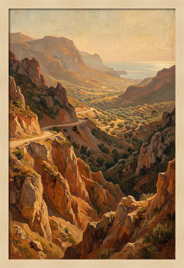 Mountain Pass Overlooking Sea