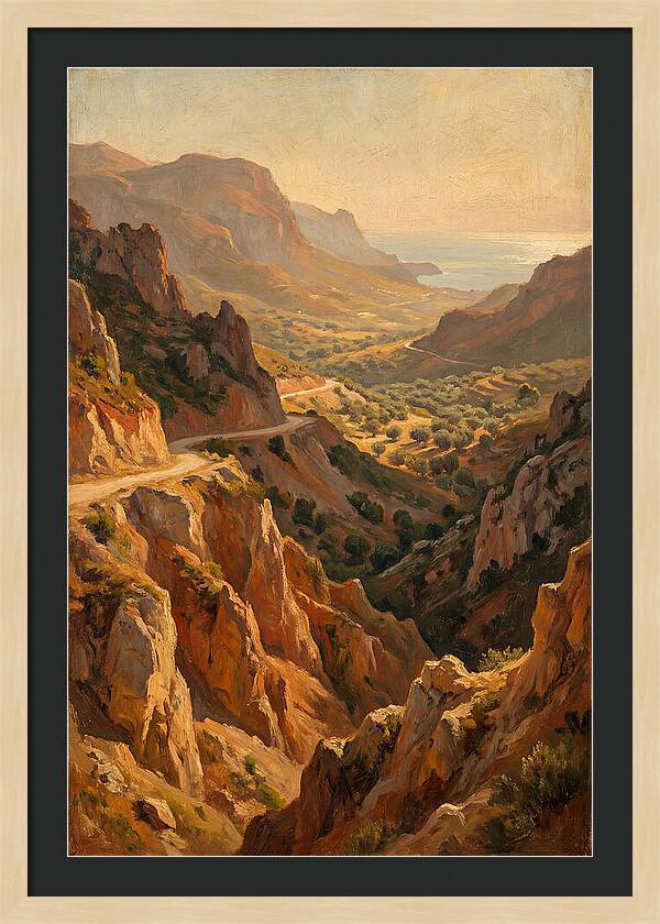 Mountain Pass Overlooking Sea