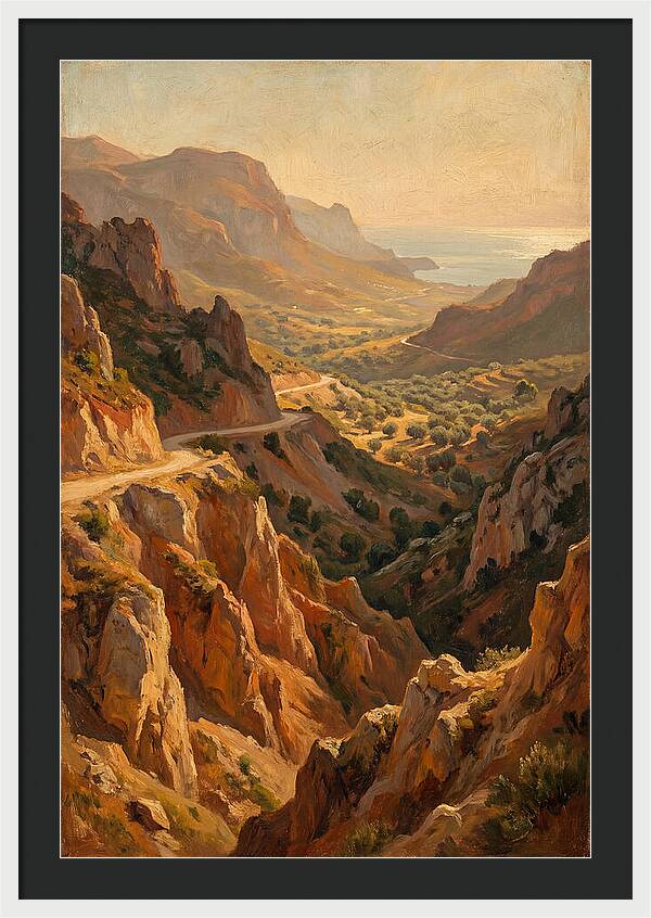 Mountain Pass Overlooking Sea
