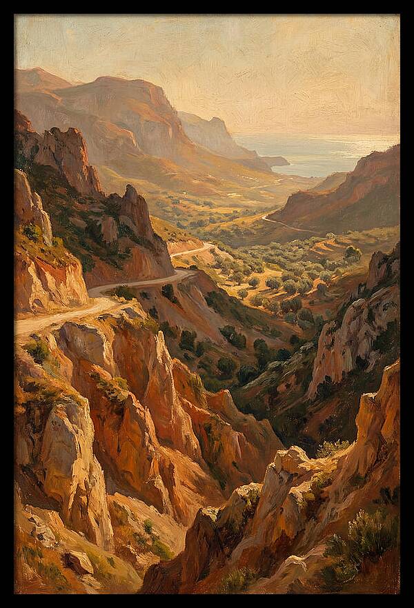 Mountain Pass Overlooking Sea