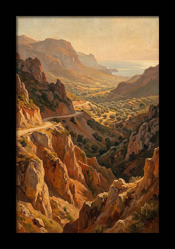 Mountain Pass Overlooking Sea