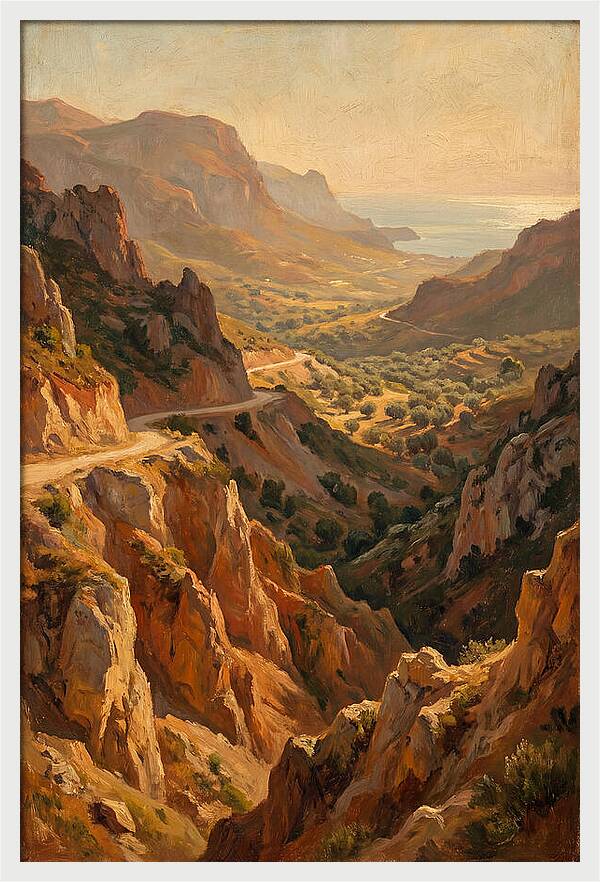 Mountain Pass Overlooking Sea
