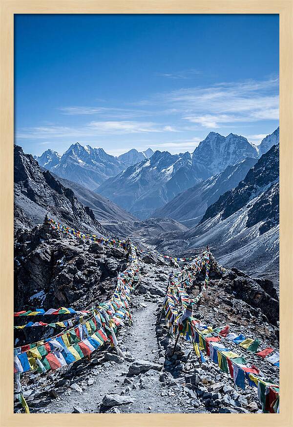 Mountain Pass With Prayer Flags