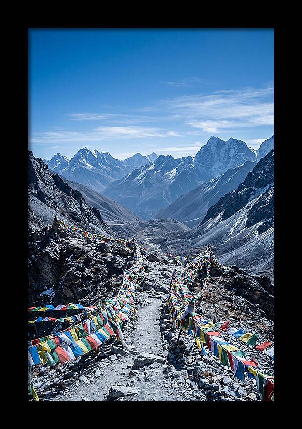 Mountain Pass With Prayer Flags