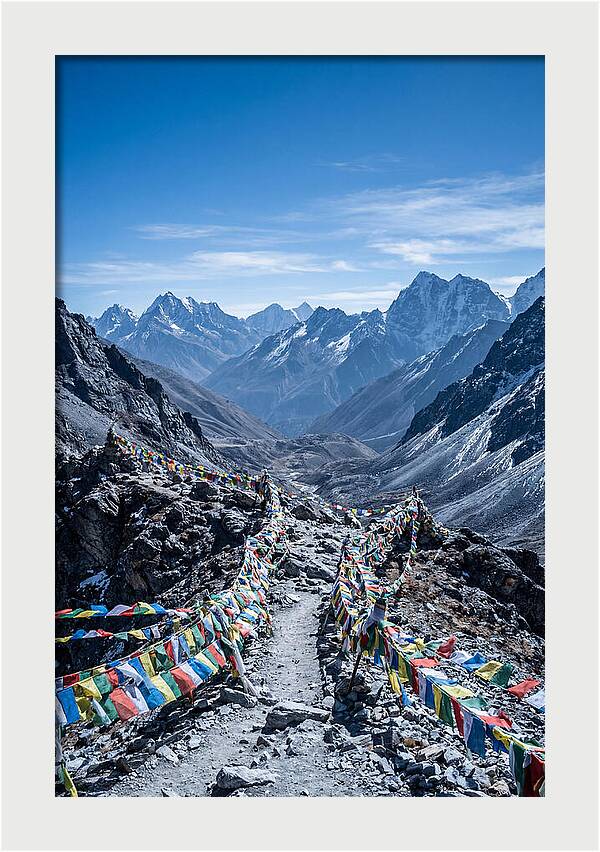 Mountain Pass With Prayer Flags