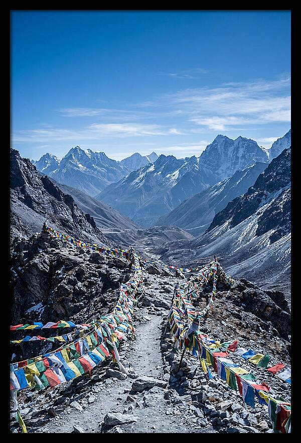Mountain Pass With Prayer Flags