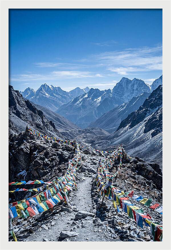 Mountain Pass With Prayer Flags