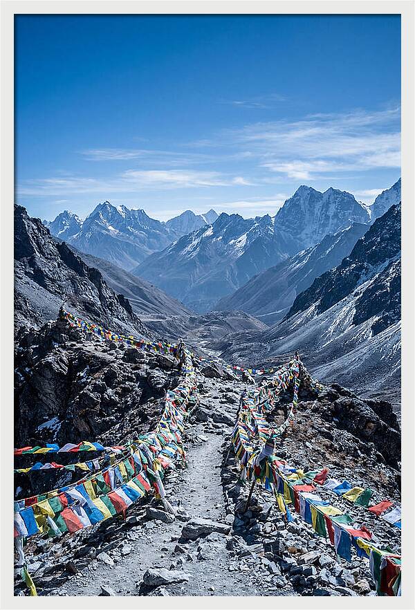 Mountain Pass With Prayer Flags