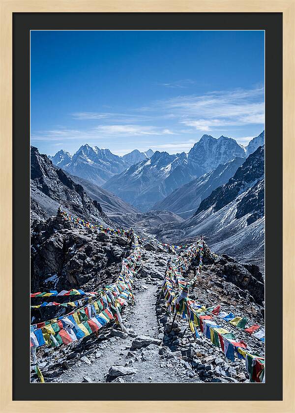 Mountain Pass With Prayer Flags