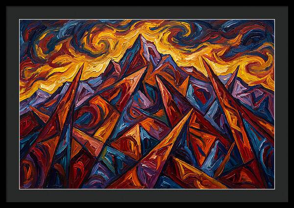Mountain Peaks In Flames
