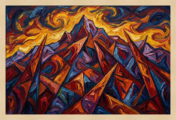 Mountain Peaks In Flames