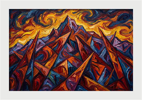 Mountain Peaks In Flames