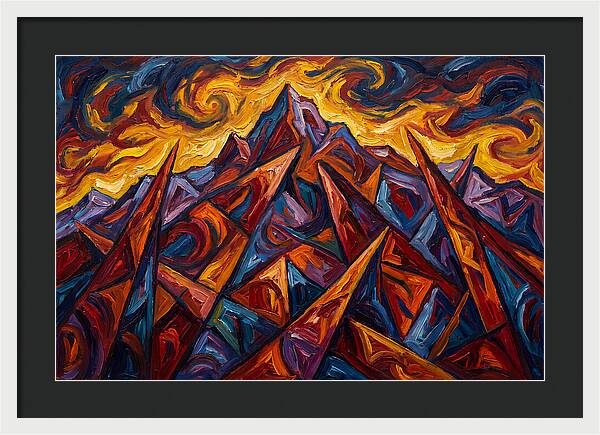 Mountain Peaks In Flames