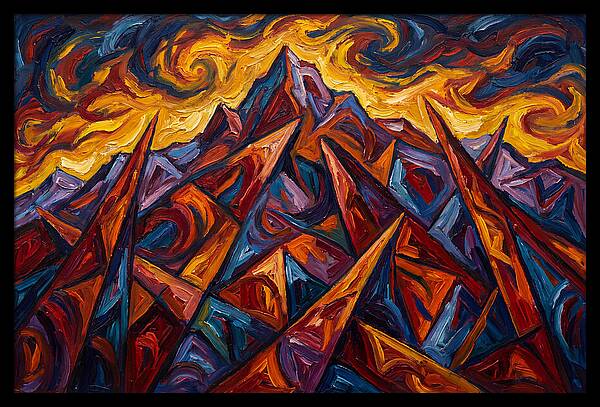 Mountain Peaks In Flames