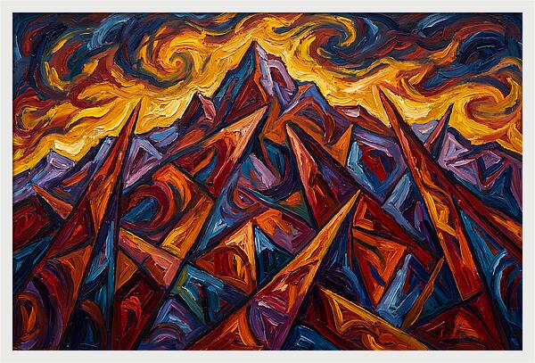 Mountain Peaks In Flames