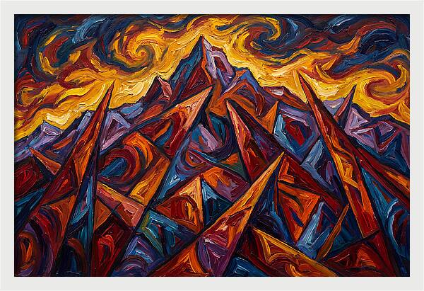 Mountain Peaks In Flames