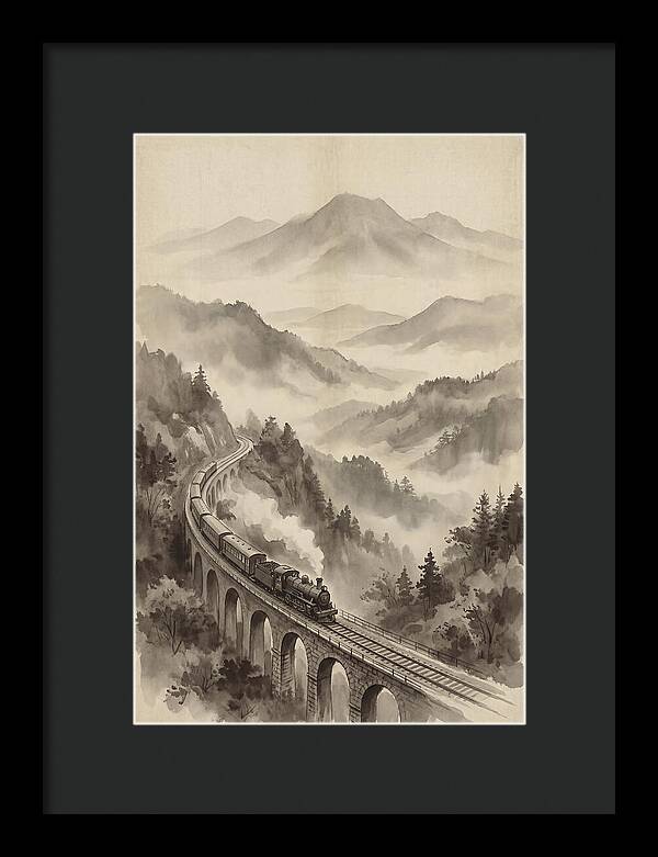 Mountain Railway Through Misty Valleys