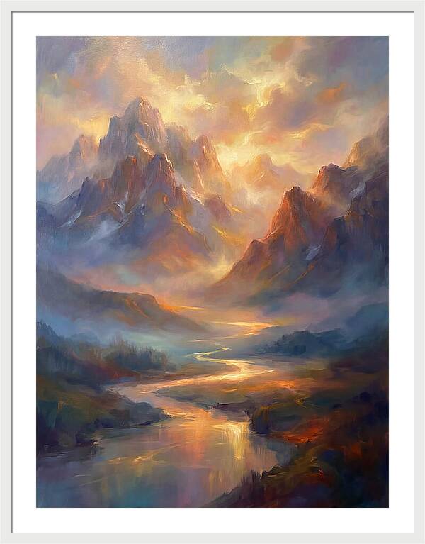 Mountain Range At Dusk