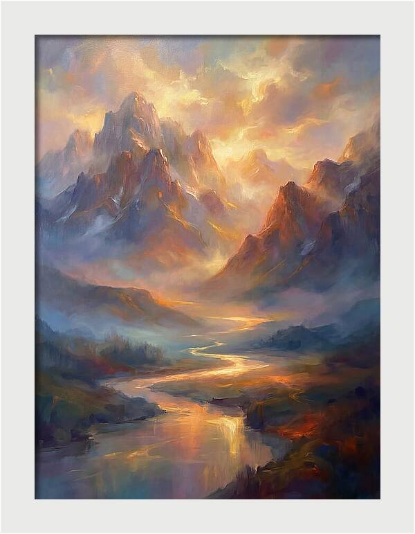 Mountain Range At Dusk