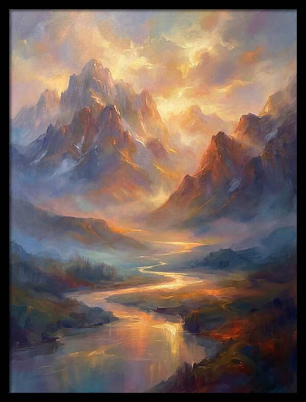 Mountain Range At Dusk