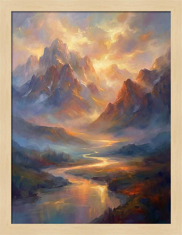 Mountain Range At Dusk