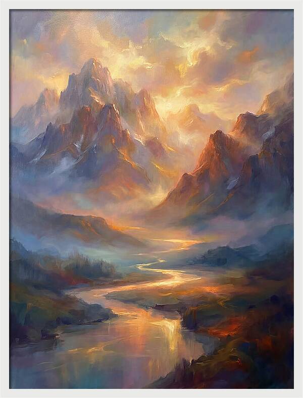 Mountain Range At Dusk