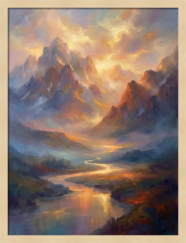 Mountain Range At Dusk