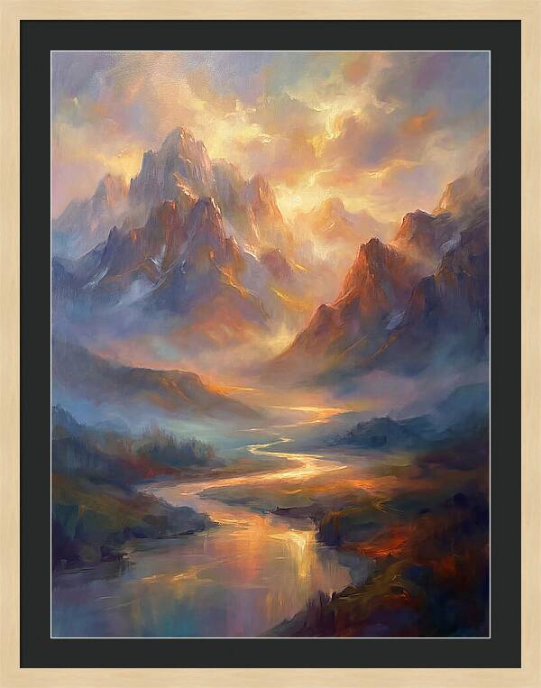 Mountain Range At Dusk
