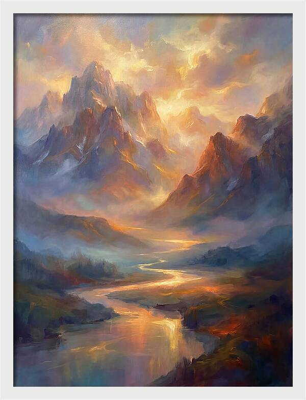 Mountain Range At Dusk