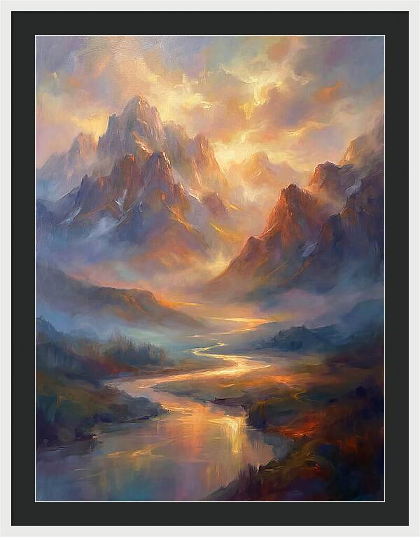 Mountain Range At Dusk