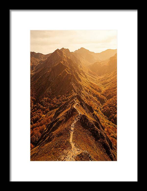 Mountain Ridge Walk In Autumn