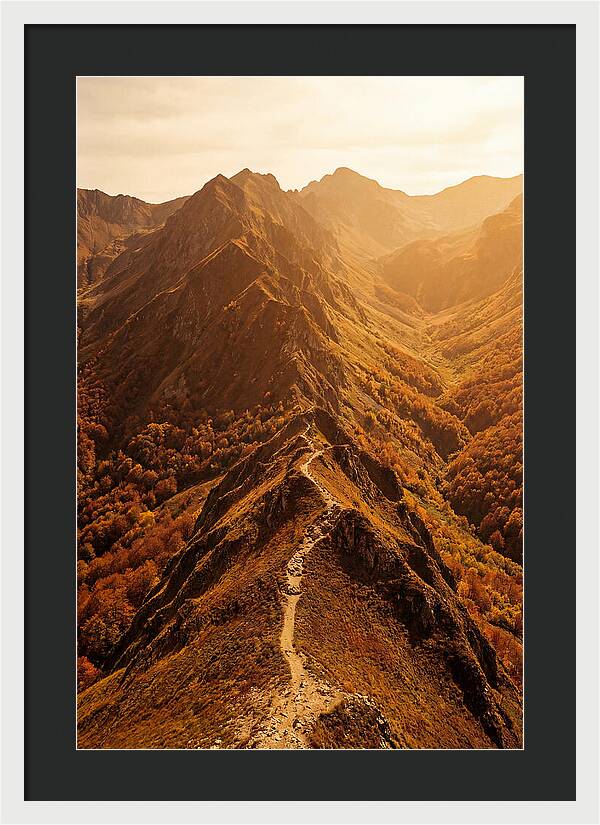 Mountain Ridge Walk In Autumn