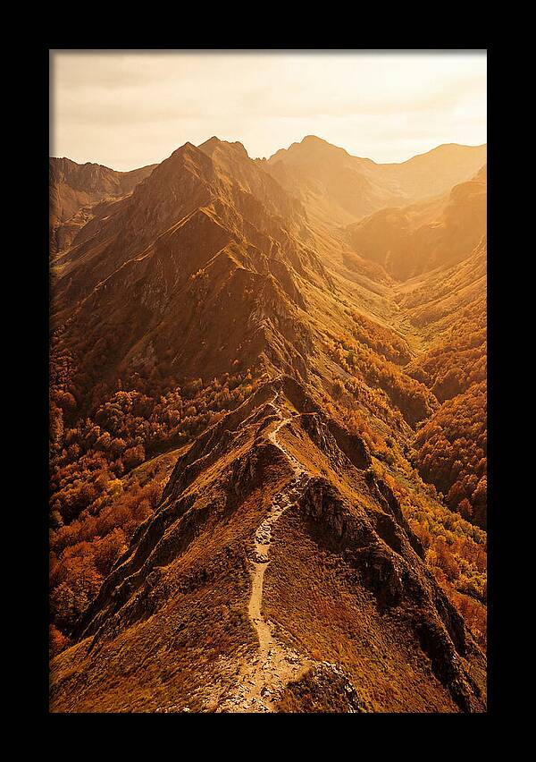 Mountain Ridge Walk In Autumn
