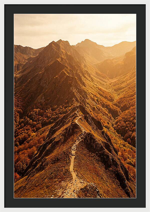 Mountain Ridge Walk In Autumn