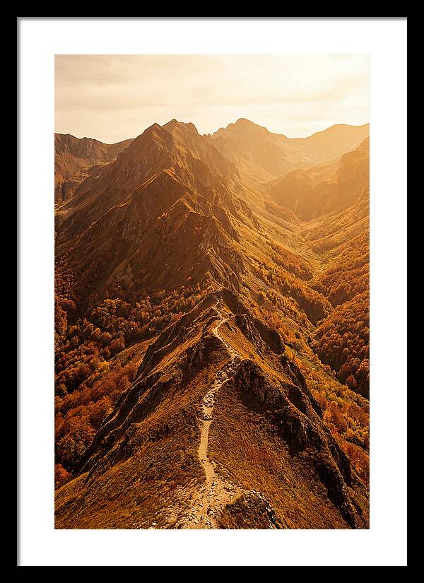 Mountain Ridge Walk In Autumn