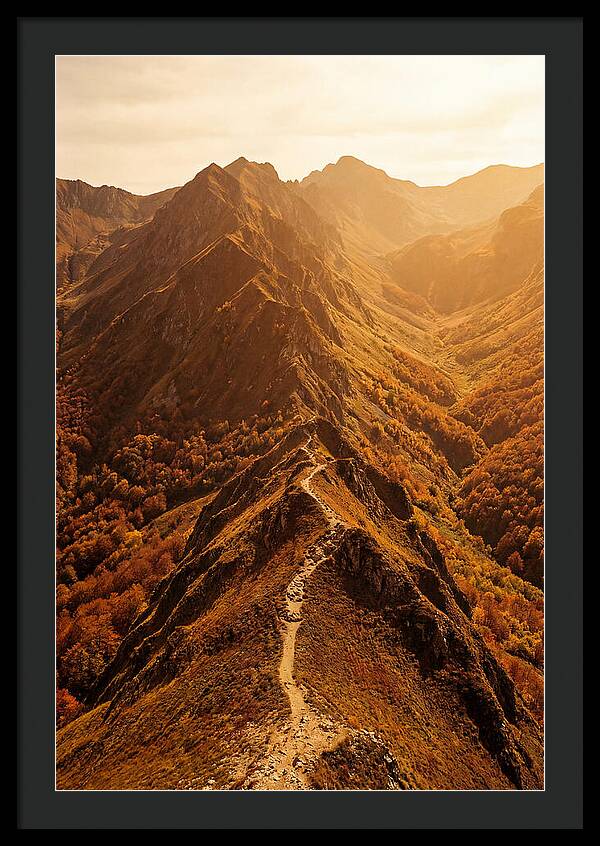 Mountain Ridge Walk In Autumn