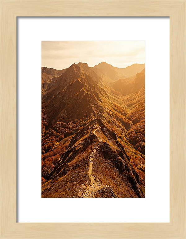 Mountain Ridge Walk In Autumn