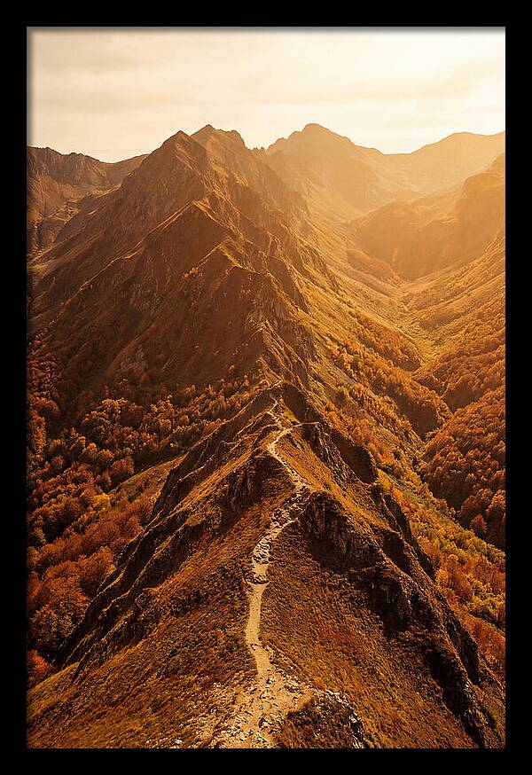 Mountain Ridge Walk In Autumn