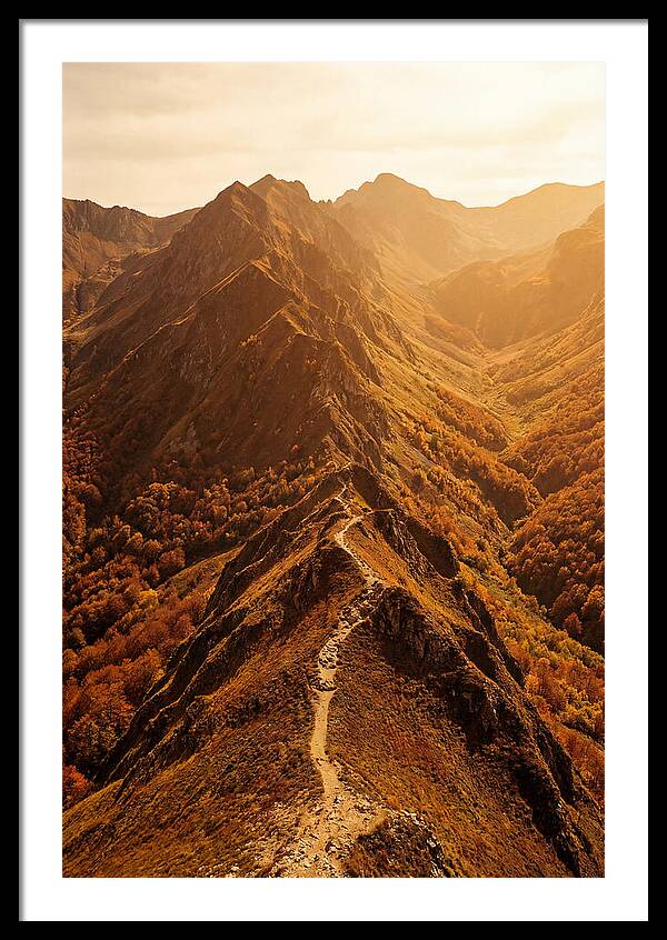 Mountain Ridge Walk In Autumn