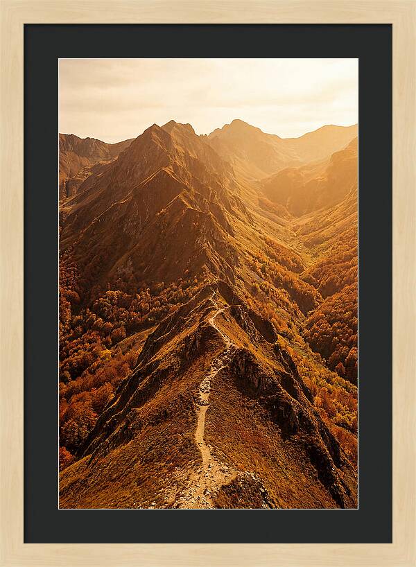 Mountain Ridge Walk In Autumn
