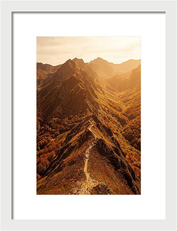 Mountain Ridge Walk In Autumn