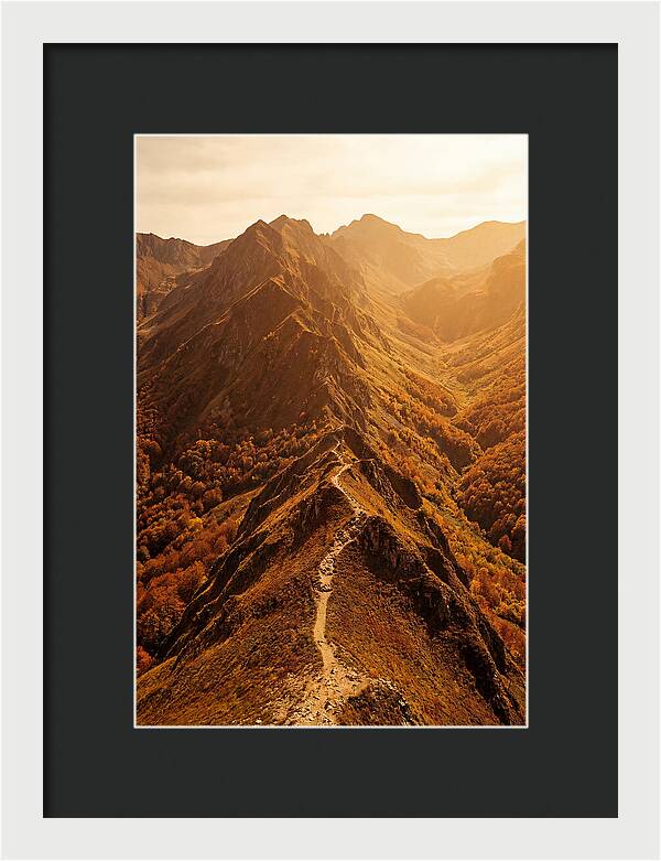 Mountain Ridge Walk In Autumn