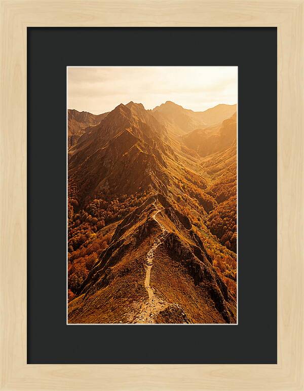 Mountain Ridge Walk In Autumn