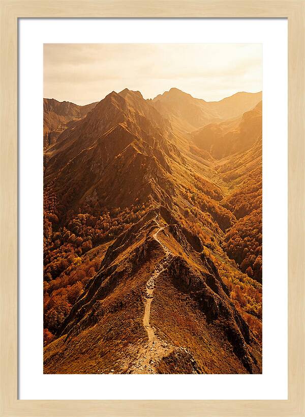 Mountain Ridge Walk In Autumn