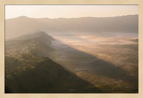 Mountain Shadow Stretching Across Valley