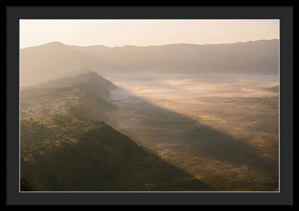Mountain Shadow Stretching Across Valley