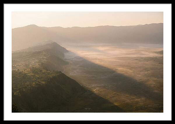 Mountain Shadow Stretching Across Valley