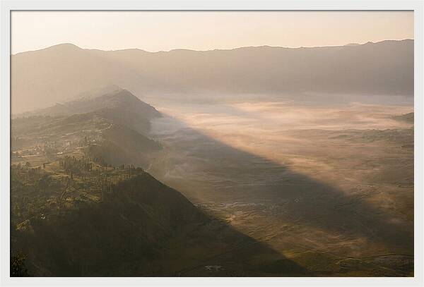Mountain Shadow Stretching Across Valley