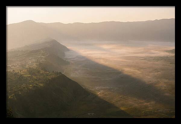 Mountain Shadow Stretching Across Valley