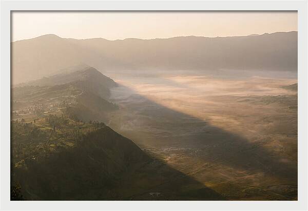 Mountain Shadow Stretching Across Valley